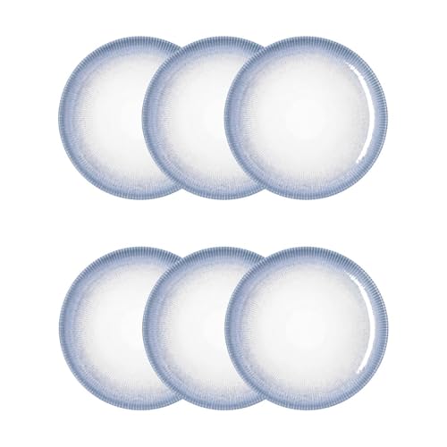 Bidasoa Lea Hydrozero Set mit 6 flachen Tellern, Porzellan, 27 cm, mikrowellengeeignet, stapelbar von Bidasoa
