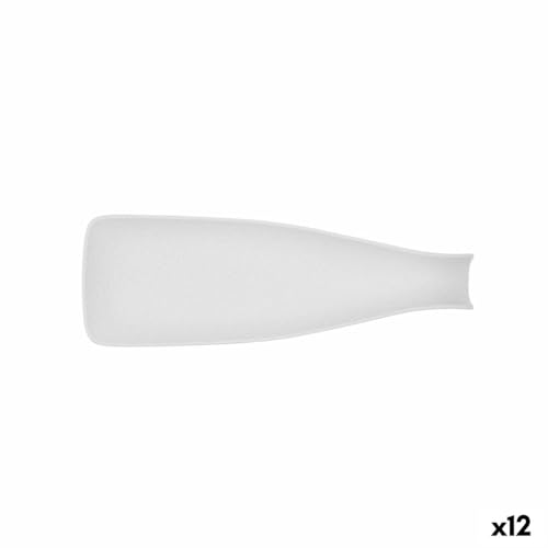 Bidasoa Snack-Tablett, weiß, Keramik, Aluminiumoxidflasche, 31 x 10,1 x 4 cm (12 Stück) von Bidasoa