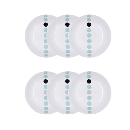 Bidasoa Zickzag Set mit 6 tiefen Tellern, Porzellan, 20 cm, mikrowellengeeignet, stapelbar von Bidasoa