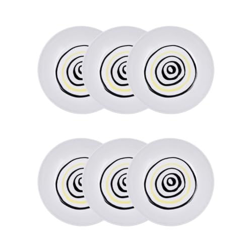 Bidasoa Zickzag Set mit 6 tiefen Tellern, Porzellan, 20 cm, mikrowellengeeignet, stapelbar von Bidasoa