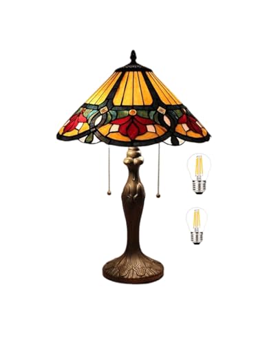 Bidesen 16-zoll-tischlampe Im Tiffany-stil, Vintage-tischlampe, Handgefertigte Tischlampe Mit Buntglasschirm, Schlafzimmer-nachttischlampe, Arbeitszimmer-tischlampe, Büro-tischlampe von Bidesen