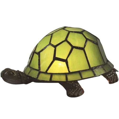 Bidesen Tierische Tischlampe Im Tiffany-stil, Vintage-tischlampe, Handgefertigte Tischlampe Mit Buntglasschirm, Schlafzimmer-nachttischlampe, Arbeitszimmer-tischlampe, Büro-tischlampe (Turtle 4) von Bidesen