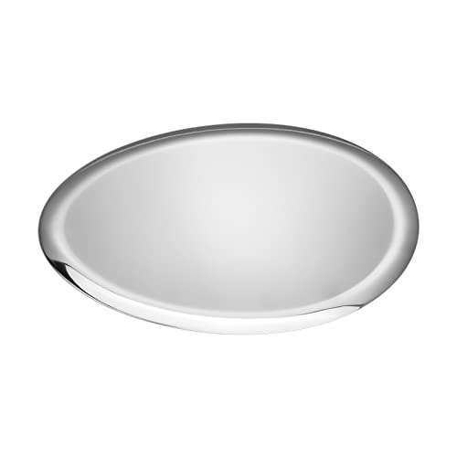 32 cm Durchmesser Silber Edelstahl Badezimmer Kommode Aufbewahrungstablett, eiförmige Schmuck-Kosmetik-Tablett, Mehrzweck-Aufbewahrungs,Dekorationstablett von Bidponds