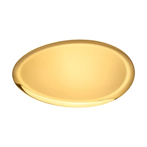 32 cm goldener Edelstahl-Badezimmer-Ablagetablett, eiförmiges Schmuck-Kosmetik-Tablett, Mehrzweck-Aufbewahrungs- und Dekorationstablett, 1 Stück (Gold) von Bidponds