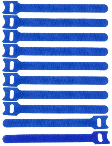 10 x Klettkabelbinder 150 x 22 mm Blau Klett Kabelbinder Kabel Klettband - Wiederverschliessbar/Wiederverwendbar (10, 150 x 22 mm Blau) von Bie-Tec