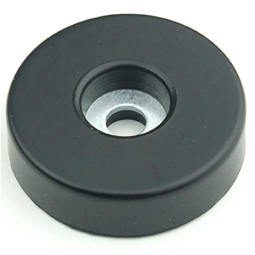 100 Stück Gummifüße 38 x 10 mm - Gummifuß schwarz mit Stahlscheibe Stahleinlage Adam Hall 4906 von Bie-Tec