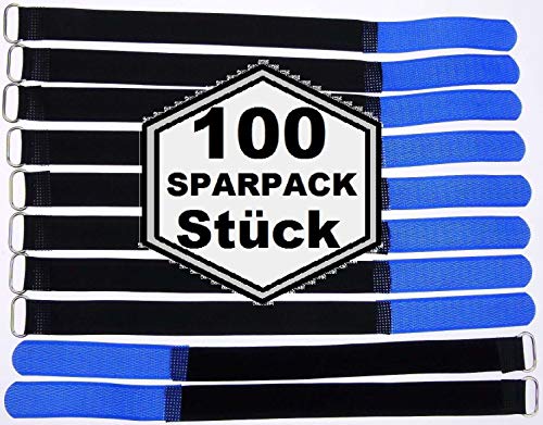 100x 30 cm x 20 mm wiederverschließbare Klett-Kabelbinder BLAU mit Metall-Öse - Kabel-Klettband 300 mm wiederverwendbar 100x 30 cm x 20 mm wiederverschließbare Klett-Kabelbinder BLAU mit Metall-Öse - Kabel-Klettband 300 mm wiederverwendbar von Boppon