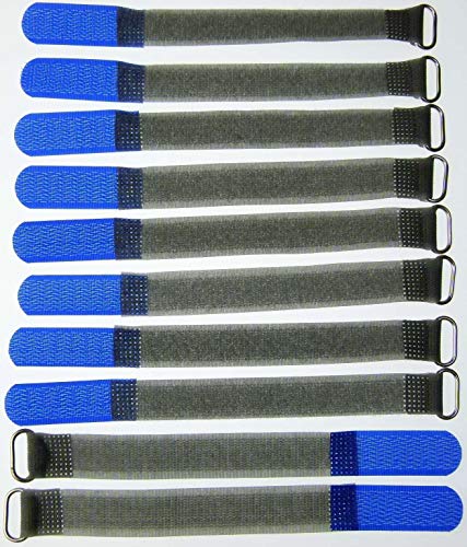 10x 16 cm x 16 mm FUK wiederverschleßbare Klett-Kabelbinder BLAU mit Metall-Öse - Kabel-Klettband 160 mm wiederverwendbar von Bie-Tec