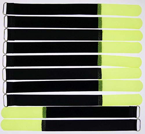 10x 30 cm x 25 mm wiederverschließbare Klett-Kabelbinder NEON GELB mit Metall-Öse - Kabel-Klettband 300 mm wiederverwendbar 10x 30 cm x 25 mm wiederverschließbare Klett-Kabelbinder NEON GELB mit Metall-Öse - Kabel-Klettband 300 mm wiederverwendbar von Bie-Tec