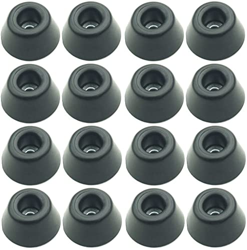 16 Stück Gummifüße 30 x 15 mm - Gummifuß schwarz mit Stahlscheibe Stahleinlage Adam Hall 4901 von Bie-Tec