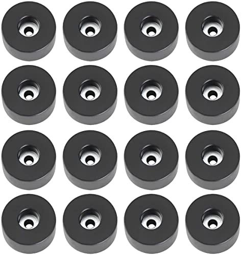 16 Stück Gummifüße 38 x 20 mm - Gummifuß schwarz mit Stahlscheibe Stahleinlage Adam Hall 4909 von Bie-Tec
