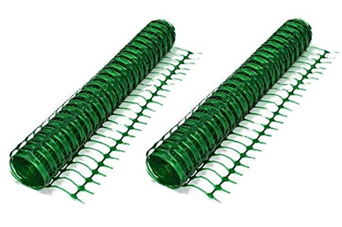 2 Rollen mit je 1 m x 30 m Absperrzaun Kunststoff GRÜN, Bauzaun Sicherheitszaun Zaun Netz Gitter (2 Rollen je 30 m, Grün) von Bie-Tec