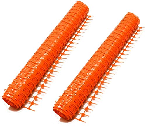 2 Rollen mit je 1 m x 30 m Absperrzaun Kunststoff ORANGE, Bauzaun Warnzaun Warnnetz Zaun Netz (2 Rollen je 30 m, Orange) von Bie-Tec