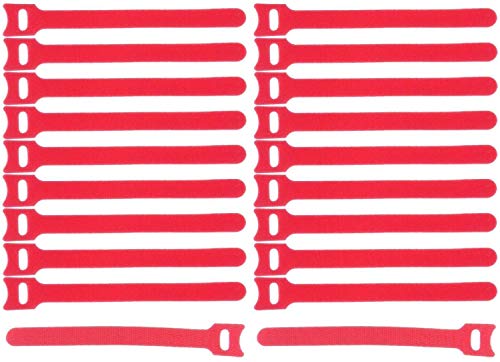 20 x Klettkabelbinder 150 x 22 mm Rot Klett Kabel-Klettband - Wiederverschliessbar/Wiederverwendbar (20, 150 x 22 mm Rot) von Bie-Tec