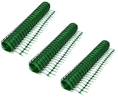 3 Rollen mit je 1 m x 30 m Absperrzaun Kunststoff GRÜN, Bauzaun Sicherheitszaun Zaun Netz Gitter (3 Rollen je 30 m, Grün) von Bie-Tec