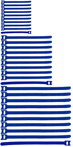 300 x Klettkabelbinder Blau 150 mm, 200 mm & 300 mm lang - Klett Kabelbinder Kabel-Klettband - Wiederverschliessbar/Wiederverwendbar (300, Länge gemischt Blau) von Bie-Tec