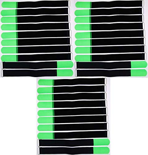 30x 40 cm x 40 mm wiederverschließbare Klett-Kabelbinder NEON GRÜN mit Metall-Öse - Kabel-Klettband 400 mm wiederverwendbar von Bie-Tec