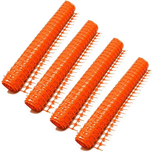 4 Rollen mit je 1 m x 30 m Absperrzaun Kunststoff ORANGE, Bauzaun Warnzaun Warnnetz Zaun Netz (4 Rollen je 30 m, Orange) von Bie-Tec