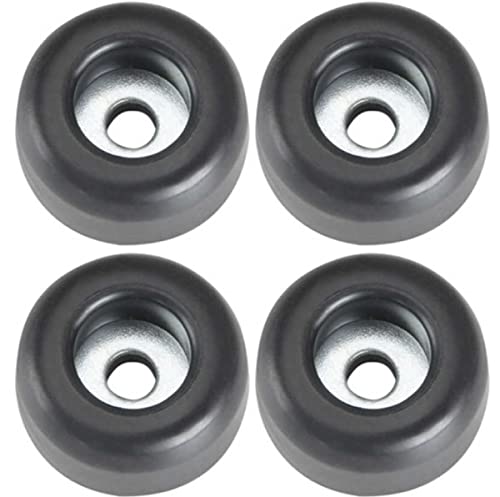 4 Stück Gummifüße 25 x 11 mm - Gummifuß schwarz mit Stahlscheibe Stahleinlage Adam Hall 4900 von Bie-Tec