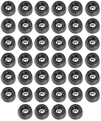 40 Stück Gummifüße 20 x 9 mm - Gummifuß schwarz mit Stahlscheibe Stahleinlage Adam Hall 4903 von Bie-Tec