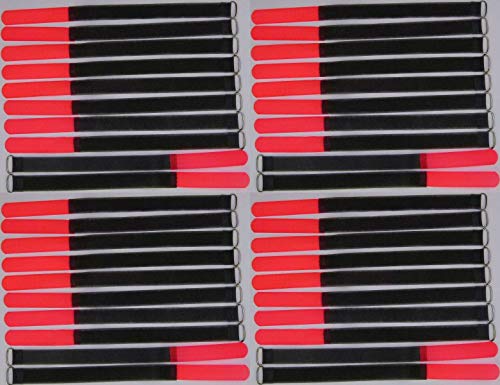 40x 30 cm x 20 mm FUK wiederverschleßbare Klett-Kabelbinder NEON ROT mit Metall-Öse - Kabel-Klettband 300 mm wiederverwendbar von Bie-Tec