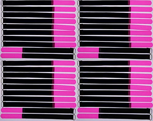 40x 30 cm x 20 mm wiederverschließbare Klett-Kabelbinder NEON PINK mit Metall-Öse - Kabel-Klettband 300 mm wiederverwendbar von Bie-Tec