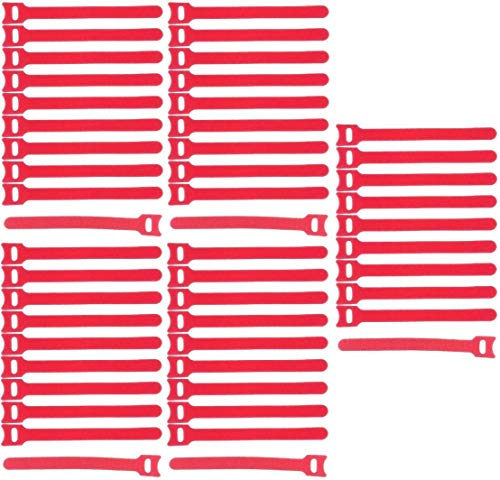 50 x Klettkabelbinder 150 x 22 mm Rot Klett Kabelbinder Kabel-Klettband - Wiederverschliessbar/Wiederverwendbar (50, 150 x 22 mm Rot) von Bie-Tec