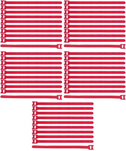50 x Klettkabelbinder 300 x 28 mm Rot - Klett Kabelbinder Kabel-Klettband - Wiederverschliessbar/Wiederverwendbar (50, 300 x 28 mm Rot) von Bie-Tec