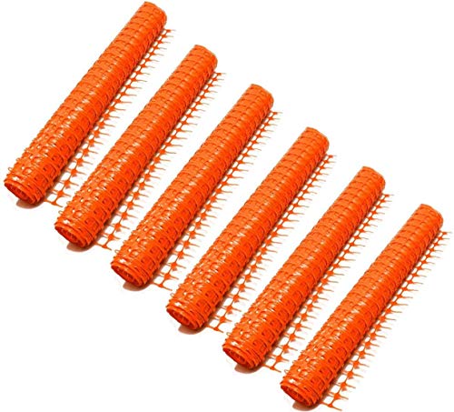 6 Rollen mit je 1 m x 50 m Absperrzaun Kunststoff ORANGE, Bauzaun Warnzaun Warnnetz Zaun Netz (6 Rollen je 50 m, Orange) von Bie-Tec