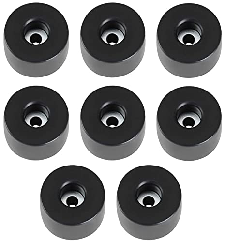 8 Stück Gummifüße 38 x 25 mm - Gummifuß schwarz mit Stahlscheibe Stahleinlage Adam Hall 49011 von Bie-Tec