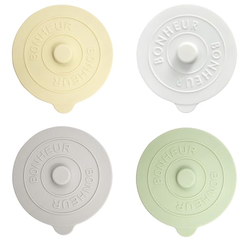 4 Farben Silikon Tasse Abdeckung, Silikon Glasabdeckung Trinkglas, Food-Grade Silikons Wasser Cup Deckel，Tee Tassen, Bier, Milch Und Getränke (Stil 3) von BieFuSin
