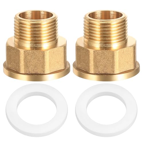 BieMian 2 STK Reduzierung 3/4 Zoll auf 1 Zoll Adapter,Messing Reduzierstück 3/4 Zoll auf 1 Zoll(Außen x Innen),Gewindefittings Messingfittings für Umwandlung von Rohrverbindungen von BieMian