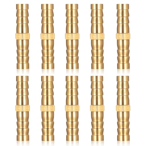 10 Schlauchverbinder 8mm Messing Schlauchverbinder Set,gerader Widerhaken Verbinder Schlauchtülle 5/16 Zoll,Messing Schlauch Anschluss 8mm für Wasserleitung Kraftstoffleitung Luftleitung Verbinder von BieMian