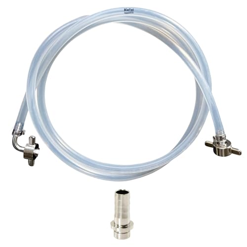 BieTal® 100cm Bierleitung 7 mm Messing vernickelt Tüllen fertig montierter Bierschlauch 1 Meter für Zapfanlage Bierkühler Durchlaufkühler Nasskühler von BieTal