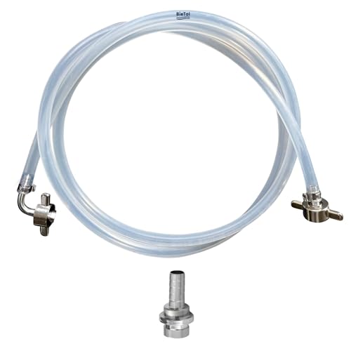 BieTal® 200cm Bierleitung 7 mm Edelstahl Tüllen fertig montierter Bierschlauch 2 Meter für Zapfanlage Bierkühler Durchlaufkühler Nasskühler von BieTal