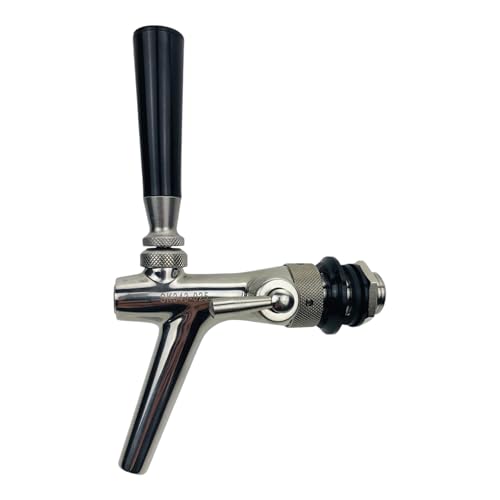 BieTal® Gastro Kompensatorhahn Schankhahn Zapfhahn Edelstahl Einstellbarer Bierhahn P3500 mit Schaumtaste und 35 mm Stutzen von BieTal