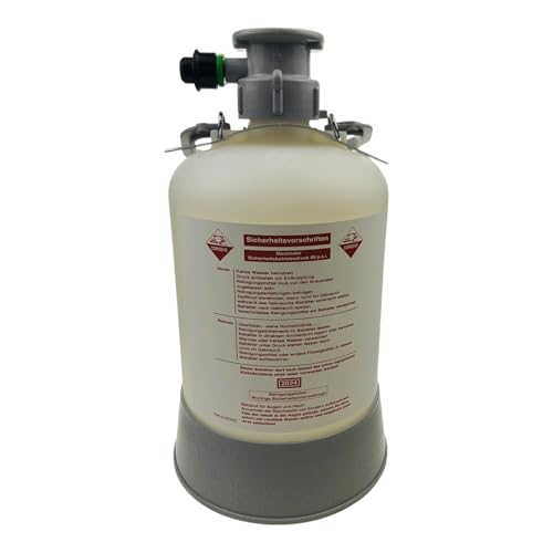 Micro Matic Reinigungsbehälter Reinigungsfass KEG 5 Liter aus Kunststoff zum Bierzapfanlage Bierleitung reinigen für Zapfkopf Typ S Korb mit 1 Paar Einweghandschuhen von BieTal