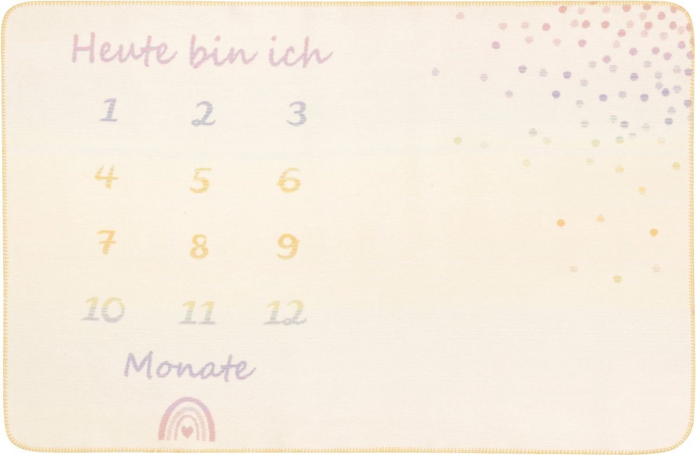 Kinderdecke Biederlack Kinderdecke Lovely & Sweet Milestone 100 x 150cm, Biederlack von Biederlack