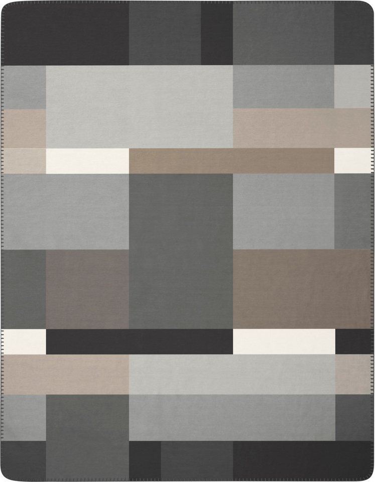 Wohndecke Black Part, Biederlack, mit modernem Karo, mit Zierstich von Biederlack