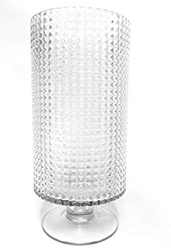 Biedermann & Sons Sockel basierte Diamantschliff Glas Hurricane Kerzenhalter, Transparent, 4.75 inches von Biedermann & Sons
