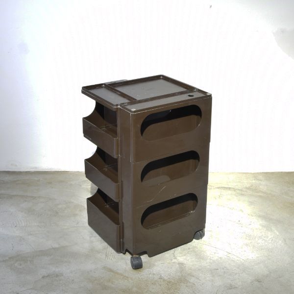 Boby Rollcontainer Braun von Joe Colombo (1970er Jahre), Bieffeplast von Bieffeplast