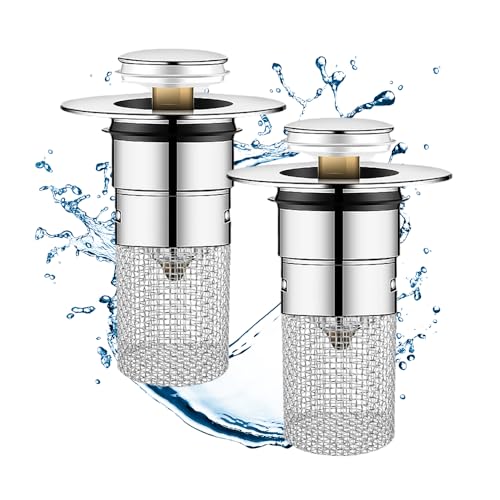 Bieiyhe 2 Stück Waschbeckenstöpsel Mit Haarsieb,Sink Plug Pop Up,Abflussstopfen Mit Sieb,Sink Stopper Bathroom,Herausnehmbares Abflusssieb Aus Edelstahl,Ablaufventil,Waschbecken Ablaufgarnitur Bieiyhe 2 Stück Waschbeckenstöpsel Mit Haarsieb,Sink Plug Pop Up,Abflussstopfen Mit Sieb,Sink Stopper Bathroom,Herausnehmbares Abflusssieb Aus Edelstahl,Ablaufventil,Waschbecken Ablaufgarnitur von Bieiyhe