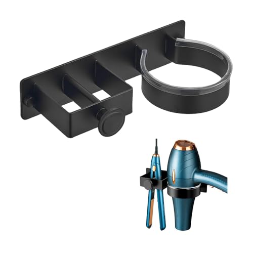 Bieiyhe Föhnhalter Wand Ohne Bohren,Fönhalter Schwarz,Hair Dryer Holder,Föhnhalterung Bad,Haartrocknerhalter Mit Bohren,Föhn Und Glätteisen Halterung,Haartrockner Halterung Selbstklebend für Hotel von Bieiyhe