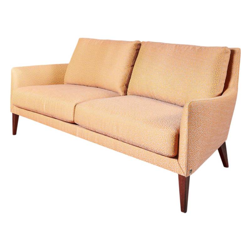 Coco Sofa 2/80 Stoff Natura 9-2461-060 Orange Grau Füße Braun von Bielefelder Werkstätten