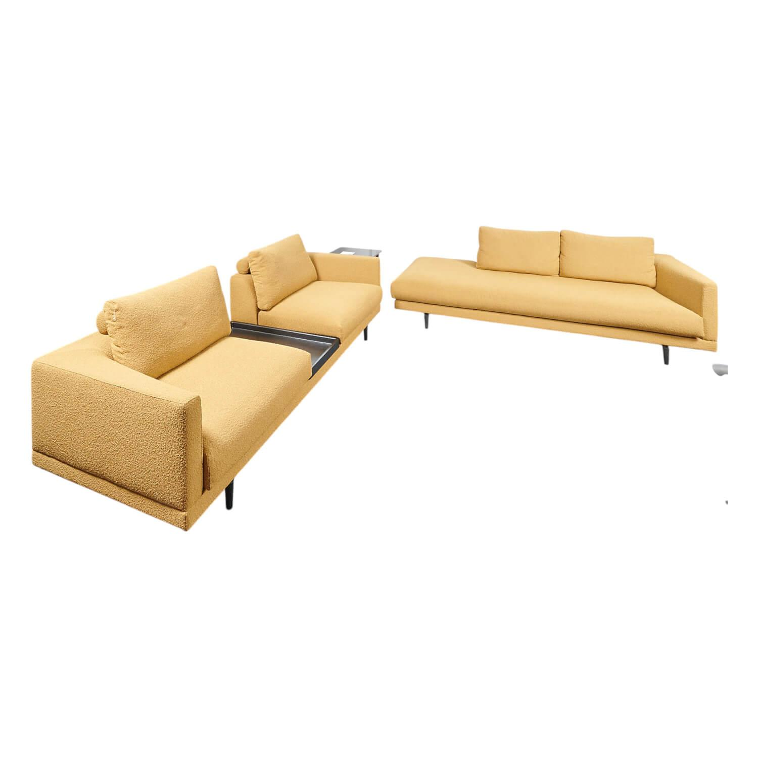 Garnitur Long Island 2/75 Stoff Promise JA1629/040 Gelb mit Tisch und Anbaueleme... von Bielefelder Werkstätten