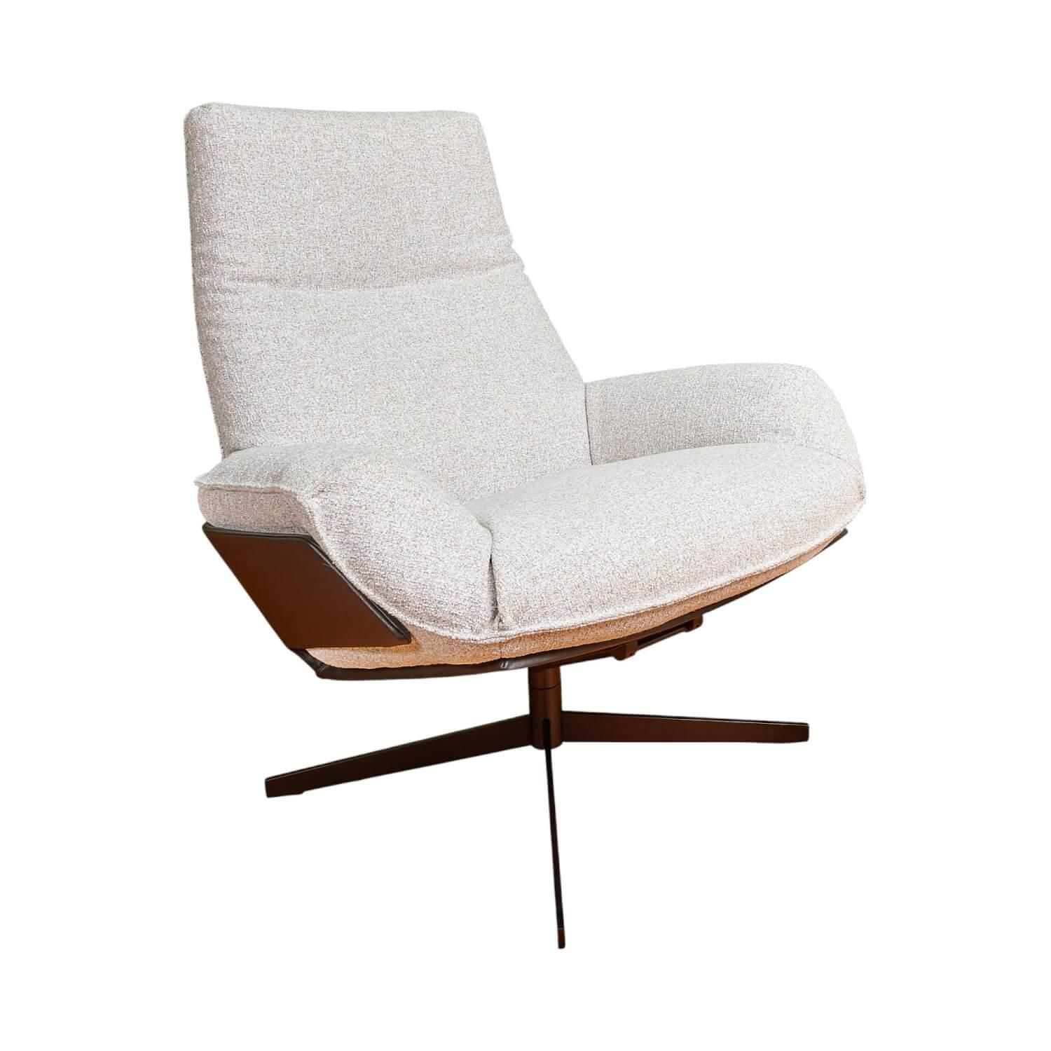 Sessel Daron Hoch Stoff Alice IP 1750 171 Beige Grau Kreuzfuß Schwarz Matt von Bielefelder Werkstätten