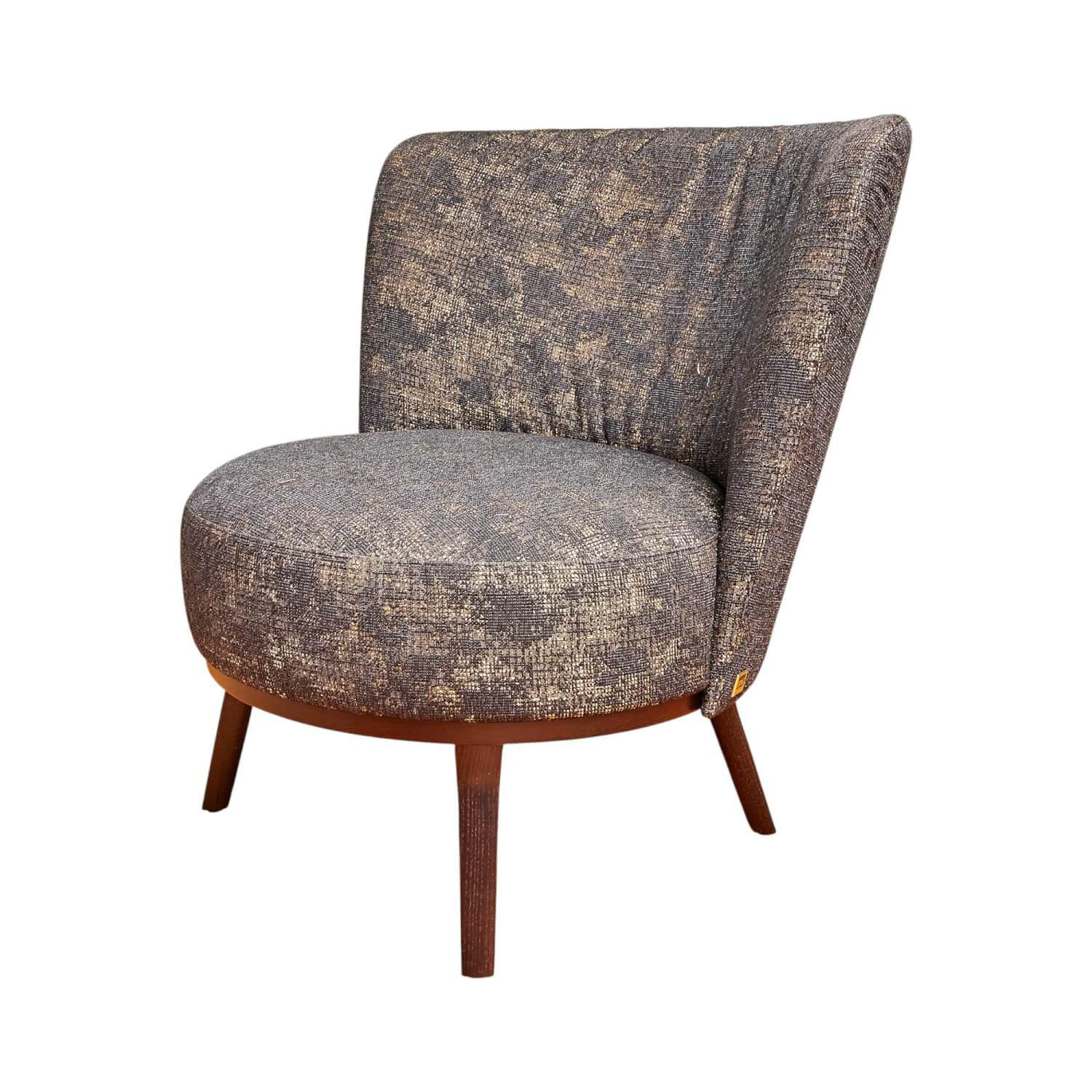 Sessel Polo Cocktail Stoff JAB Citrin Grau Gold Gestell Esche Schwarz Gebeizt von Bielefelder Werkstätten