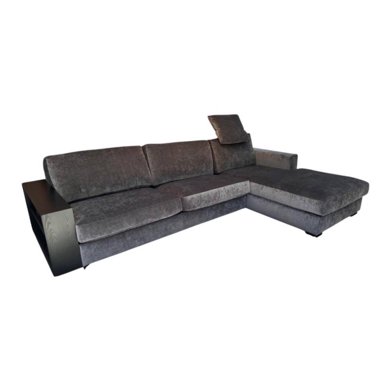 Sofa Inspiration Stoff IP Fame IP1777 484 Grau Holzfuß Esche Schwarz Gebeizt von Bielefelder Werkstätten