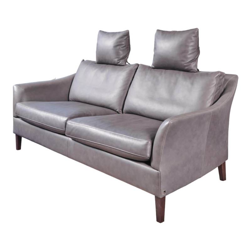 Sofa Saloni Leder Provence Schiefer Grau Mit 2 Nackenkissen von Bielefelder Werkstätten