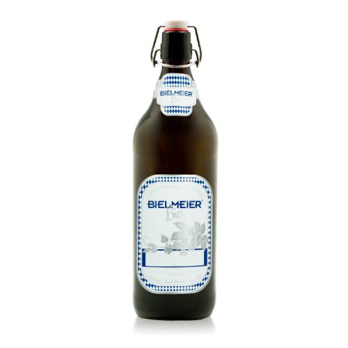 Bielmeier 040028 Bierflaschen, inklusive Etiketten aufklebbar, 6 Stück, 12 bar, 1 Liter von Bielmeier